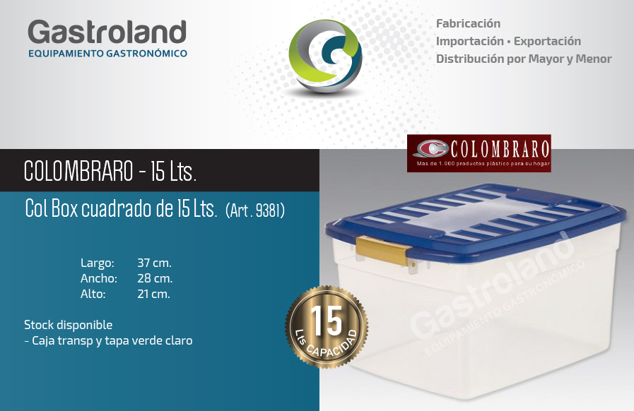 10 Cajas De Plastico Apilable 15lts Colombraro ARGENSHOP 10 Cajas De Plastico Apilable 15lts Colombraro ARGENSHOP