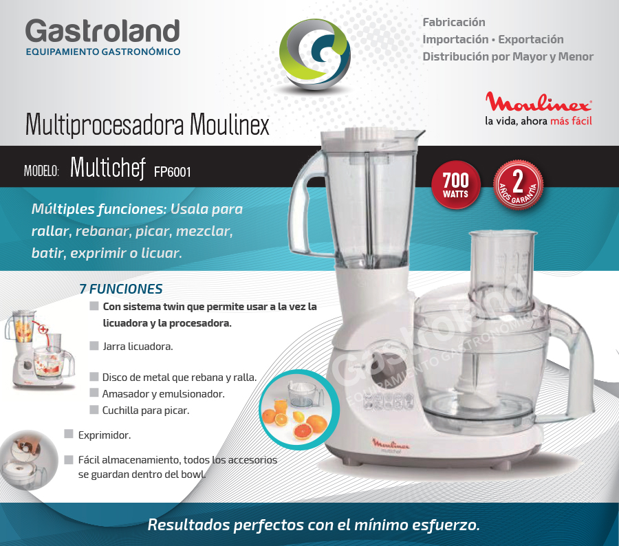 Multiprocesadora Moulinex Multichef 700w 7 Funciones