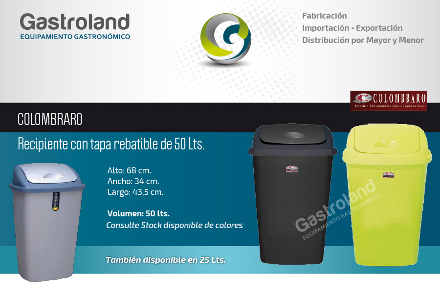 10 Cestos P Residuos 50lts Colombraro Tacho De Basura ARGENSHOP 10 Cestos P Residuos 50lts Colombraro Tacho De Basura ARGENSHOP